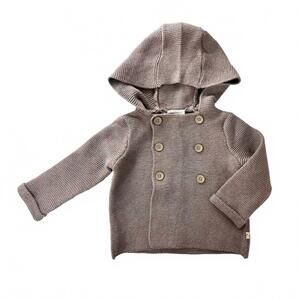 NEW VIVERANO ORGANICS kid's hooded double button coat jacket in cafe latte